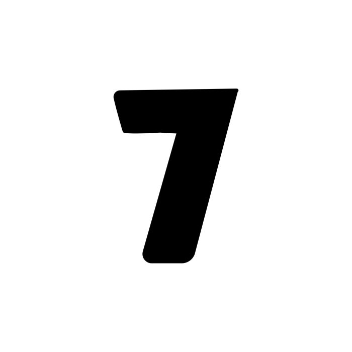 Number Seven - Vinyl Decal - Custom Size