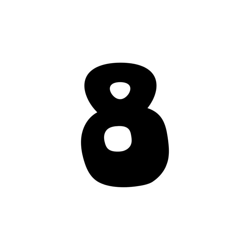 Number Eight - Vinyl Decal - Custom Size