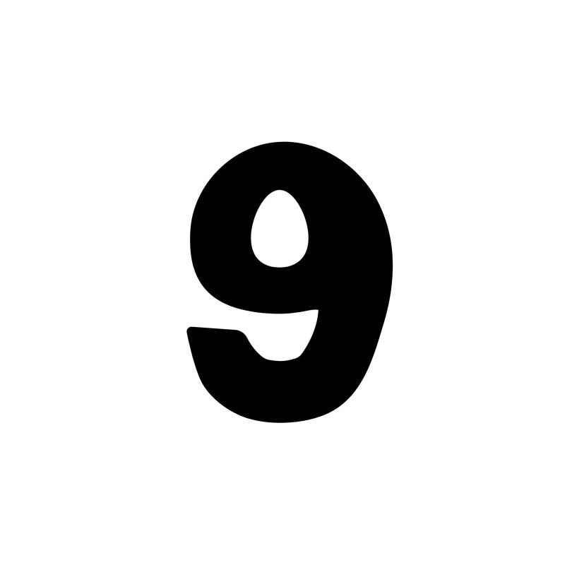 Number Nine - Vinyl Decal - Custom Size