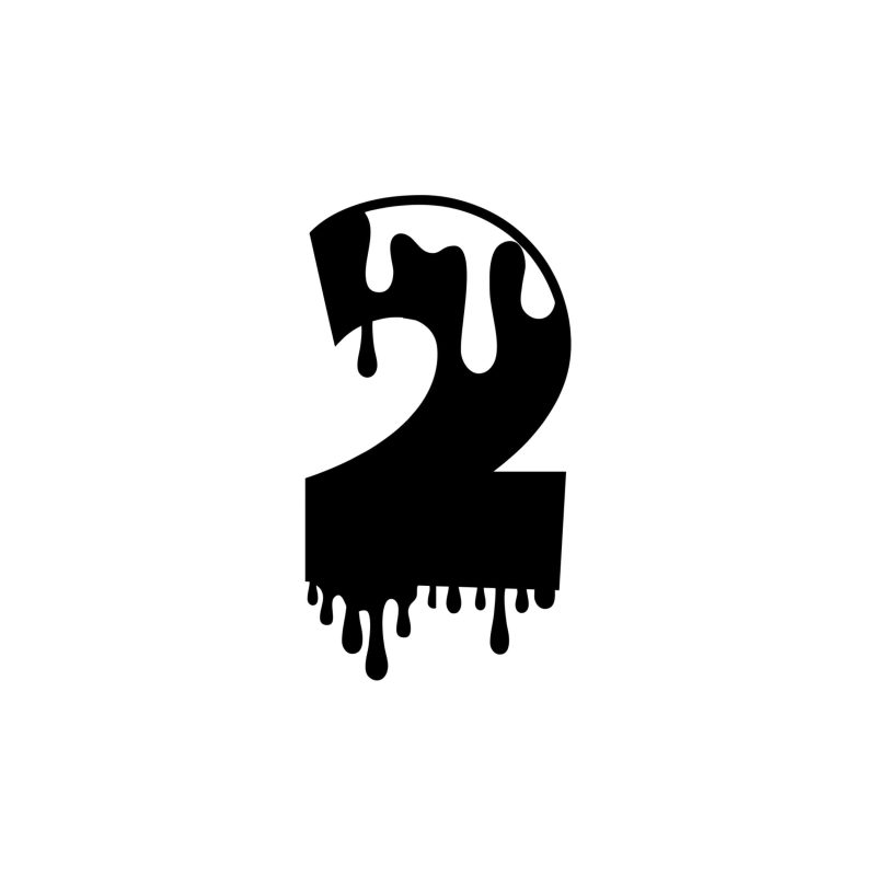 Number Two - Vinyl Decal - Custom Size