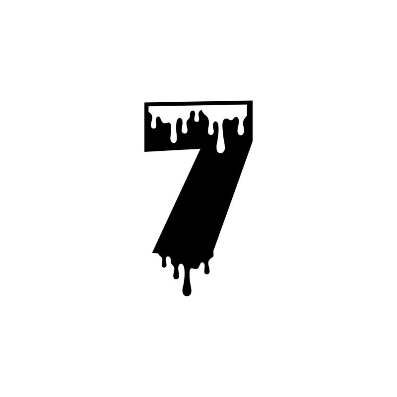 Number Seven - Vinyl Decal - Custom Size