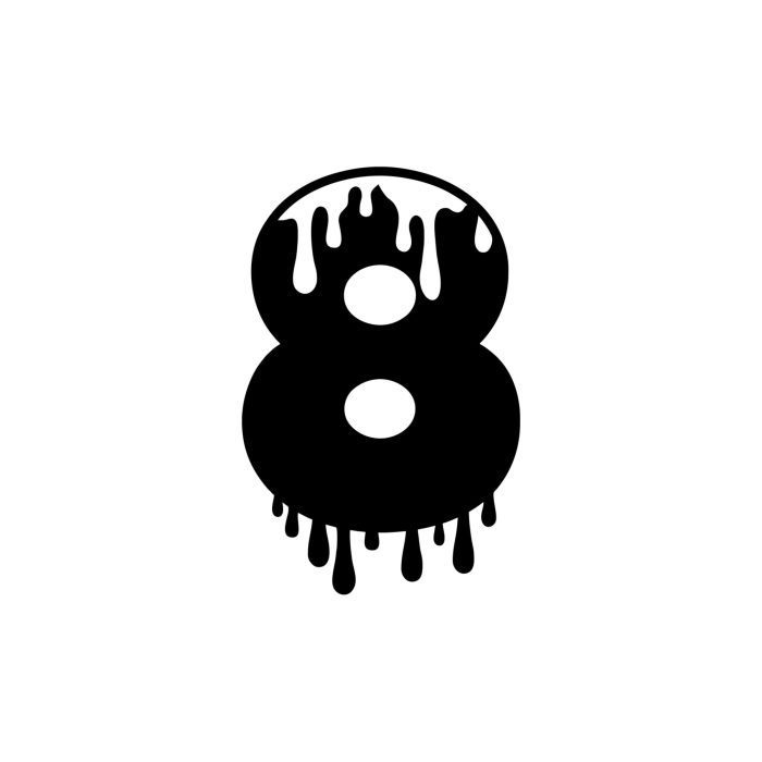 Number Eight - Vinyl Decal - Custom Size