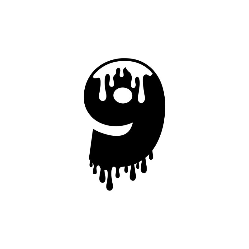 Number Nine - Vinyl Decal - Custom Size