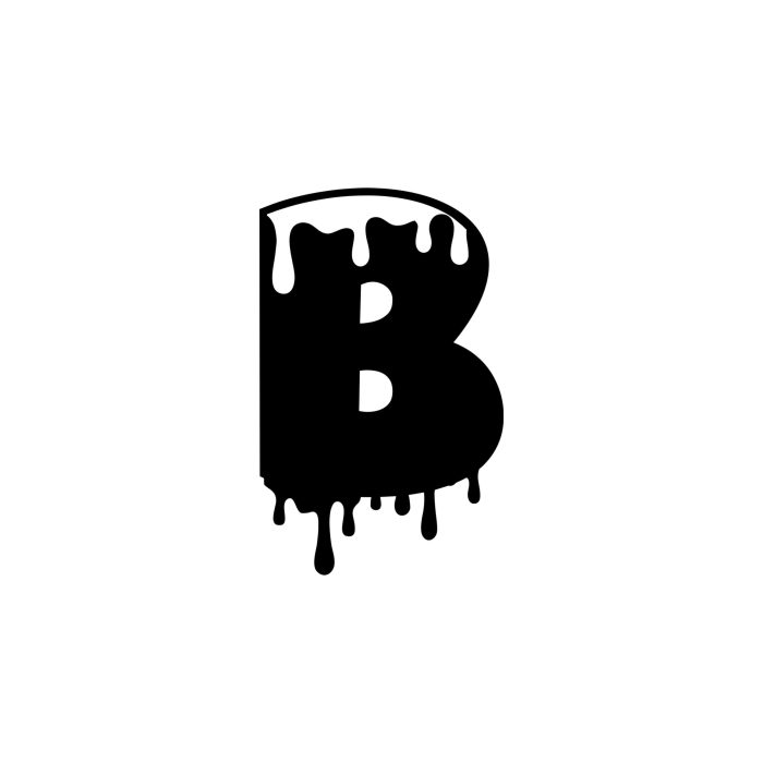 B - Alphabet - Vinyl Decal -  Custom Size