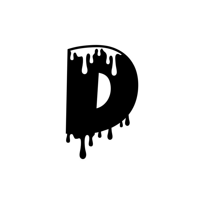 D - Alphabet - Vinyl Decal -  Custom Size