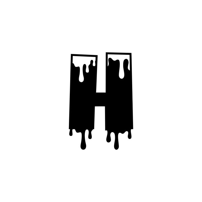 H - Alphabet - Vinyl Decal -  Custom Size