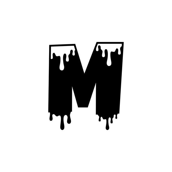 M - Alphabet - Vinyl Decal -  Custom Size
