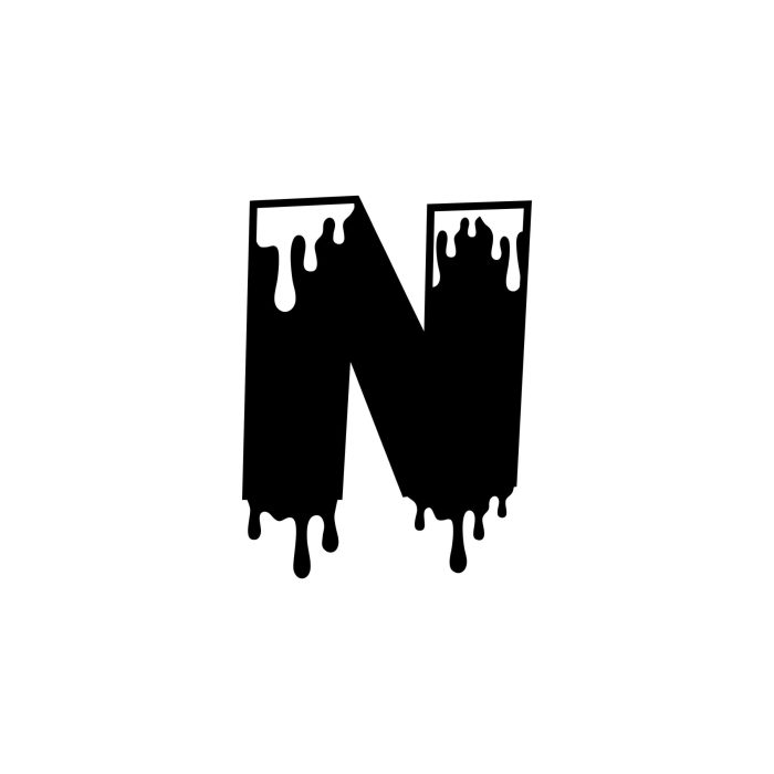N - Alphabet - Vinyl Decal - Custom Size