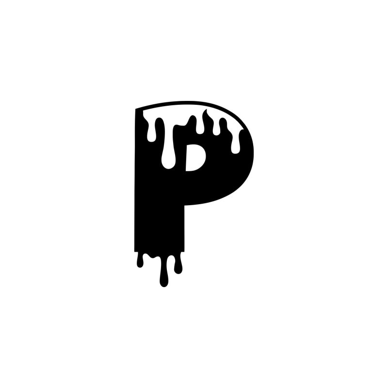 P - Alphabet - Vinyl Decal - Custom Size