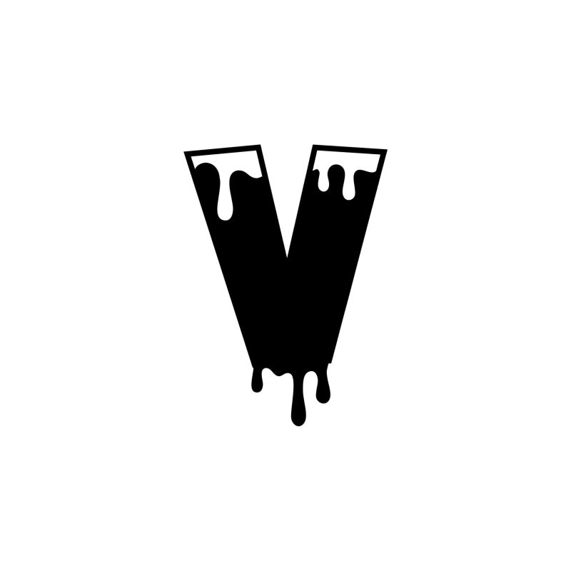 V - Alphabet - Vinyl Decal - Custom Size