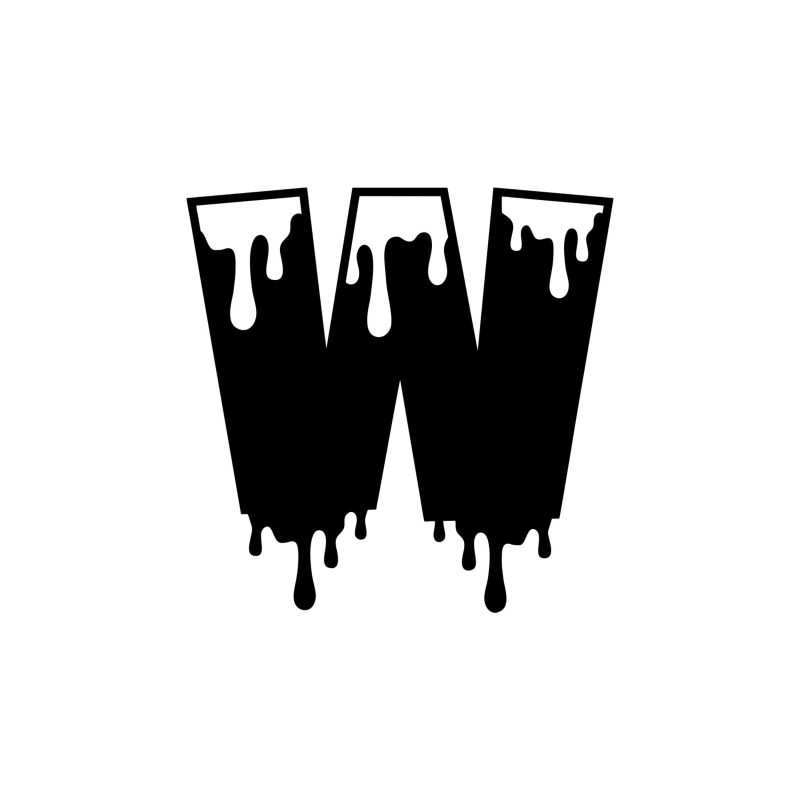 W - Alphabet - Vinyl Decal - Custom Size