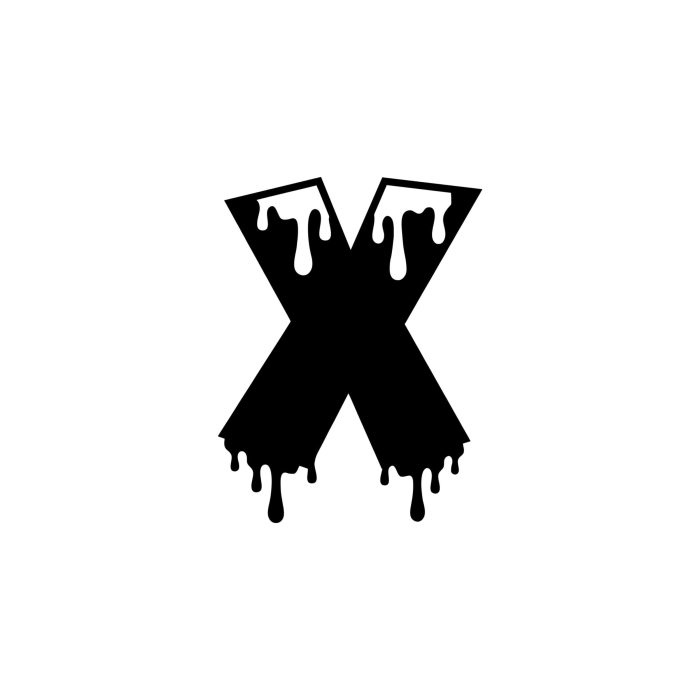 X - Alphabet - Goo - Vinyl Decal - Custom Size