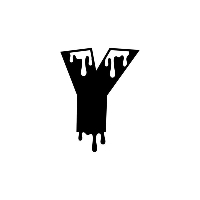 Y - Alphabet - Goo - Vinyl Decal - Custom Size