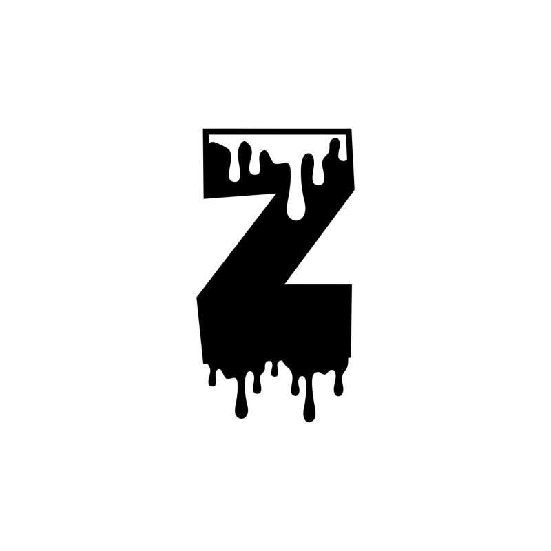 Z - Alphabet -Goo -  Vinyl Decal - Custom Size
