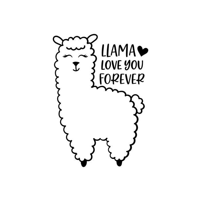 Llama Love You Forever - Vinyl Decal - Custom Size