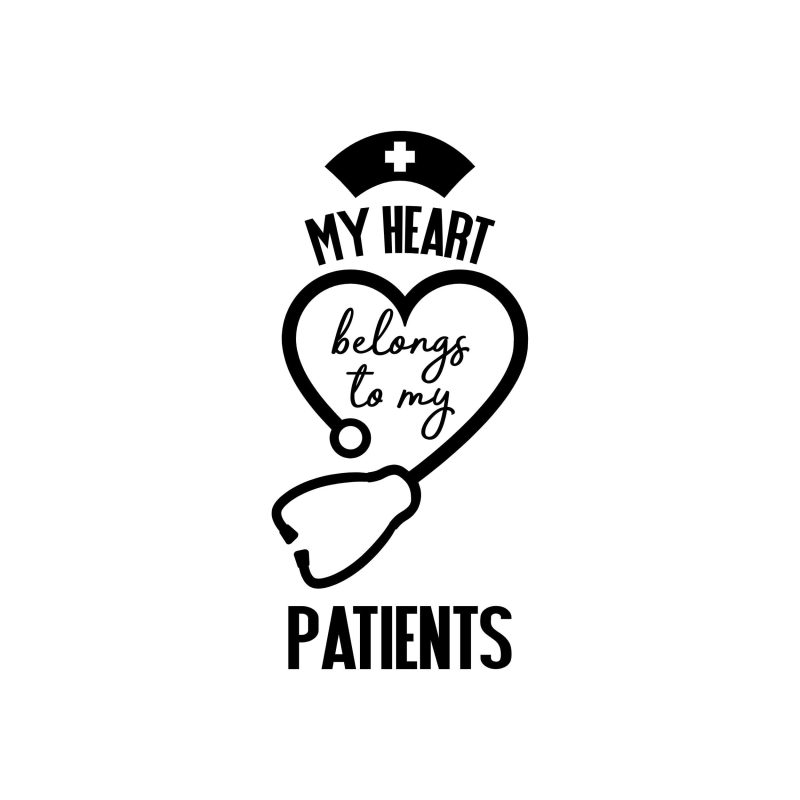My Heart Belongs To My Patients - Vinyl Decal - Custom Size