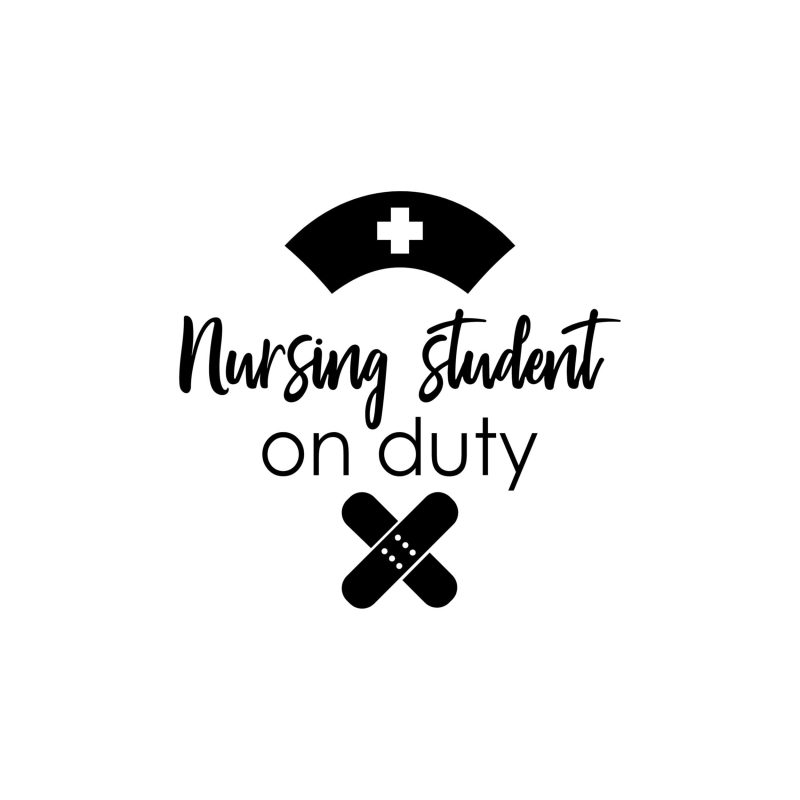 Nursing Student On Duty - Vinyl Decal - Custom Size