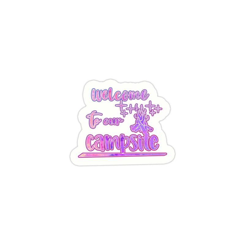 Welcome To Our Campsite Full Color Vinyl Decal - Custom Size