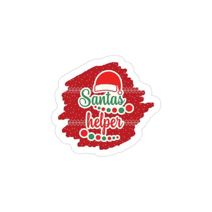 Santa's Helper Full Color Vinyl Sticker - Custom Size