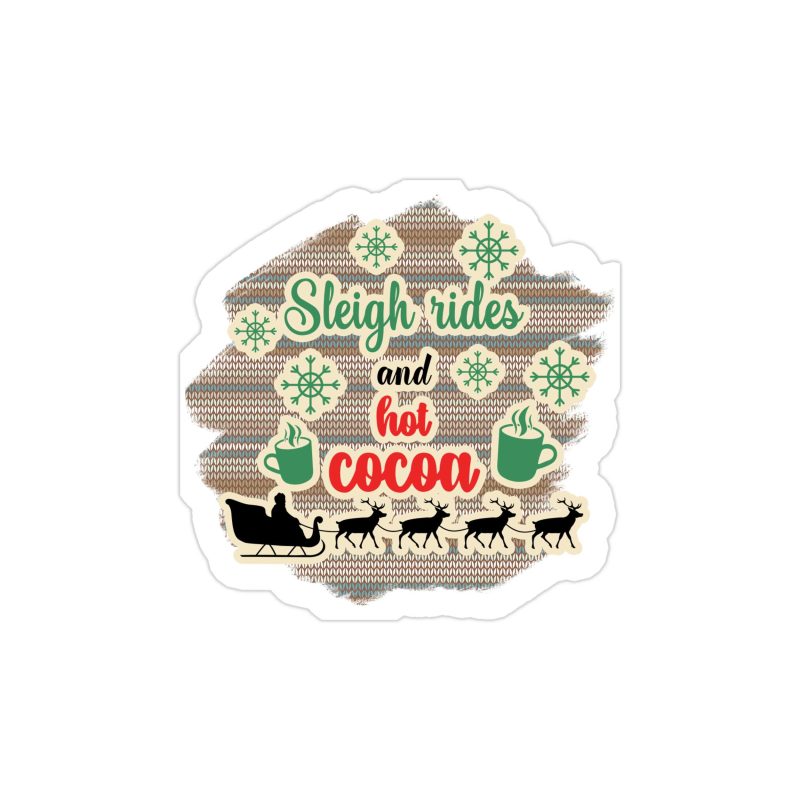 Sleigh Rides Full Color Vinyl Sticker - Custom Size
