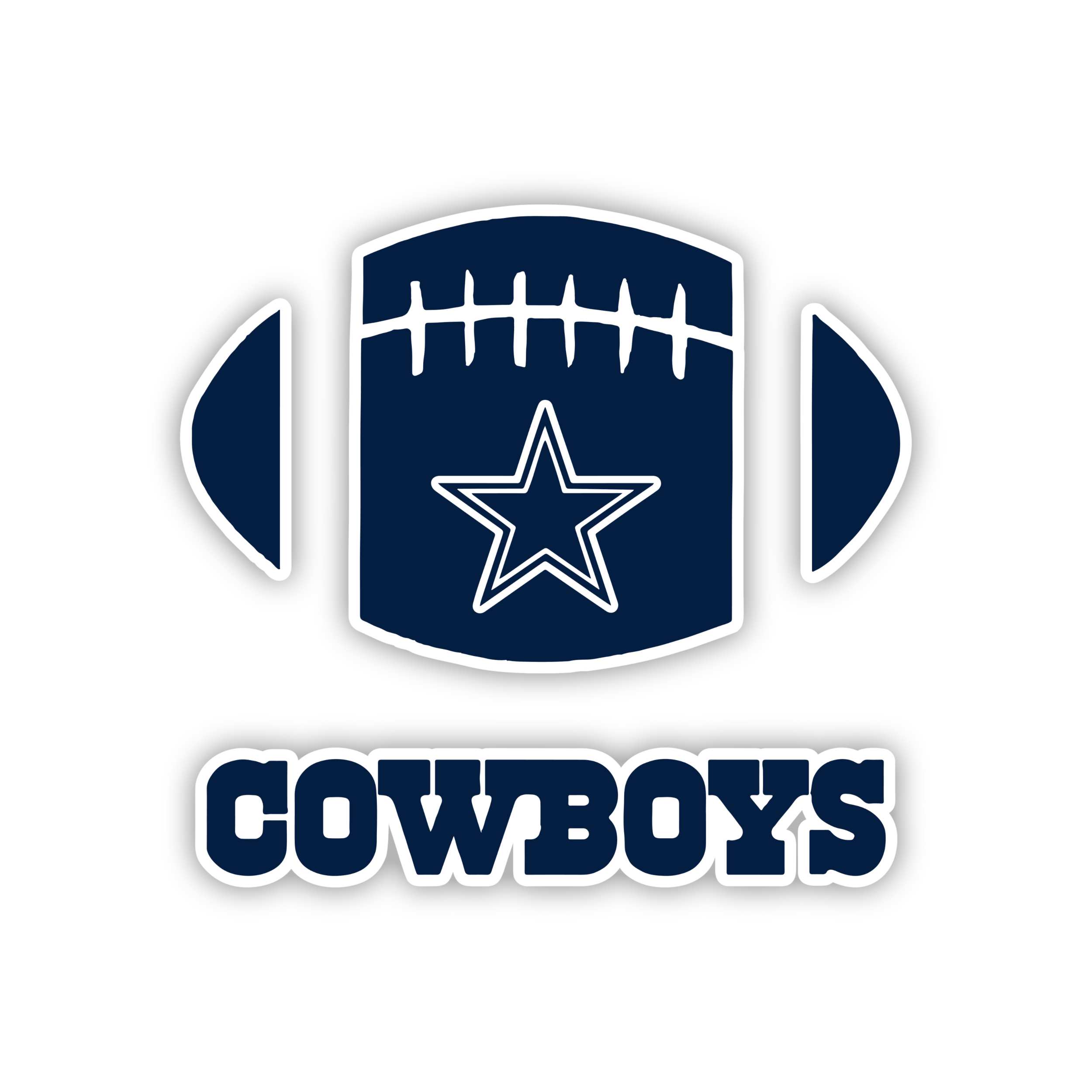 Dallas Cowboys -  Football - Full Color Vinyl Sticker - Custom Size