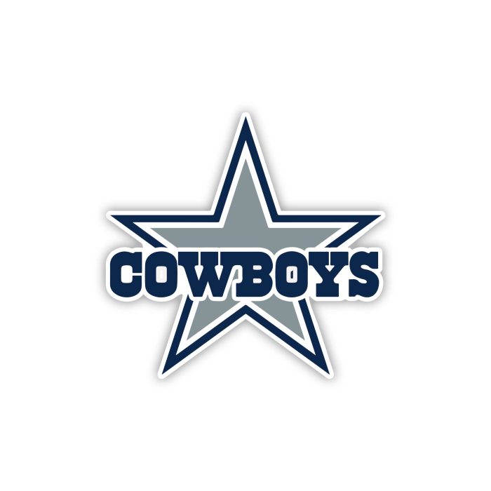 Dallas Cowboys - Star - Full Color Vinyl Sticker - Custom Size