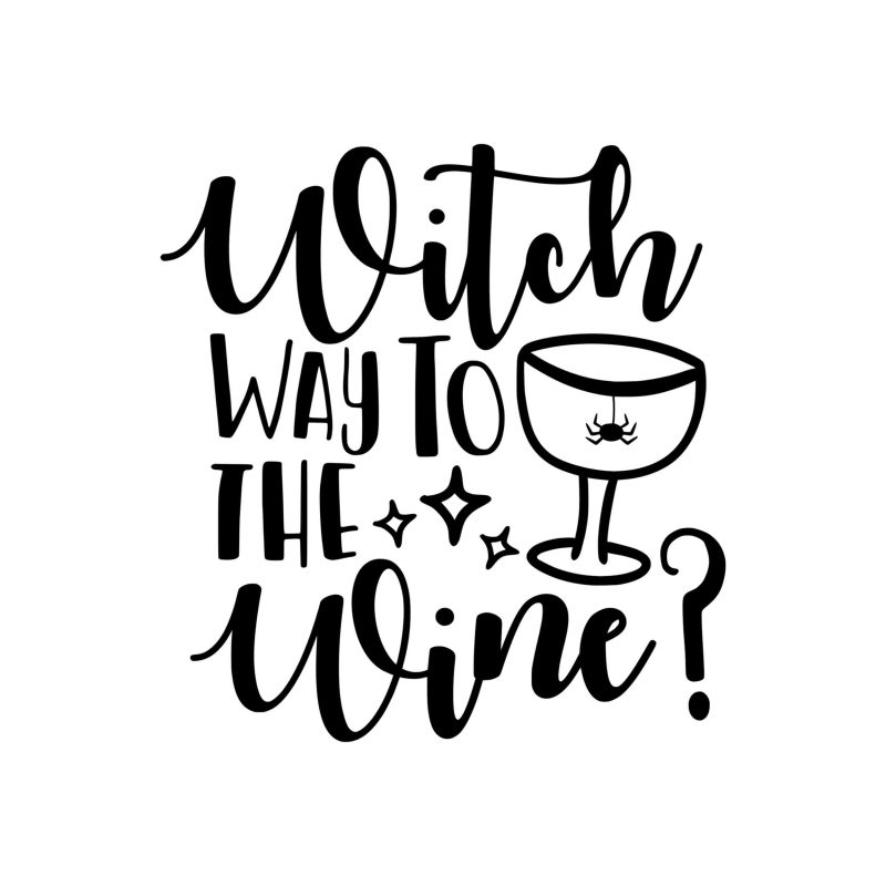 Witch Way To The Wine? Vinyl Decal - Custom Size