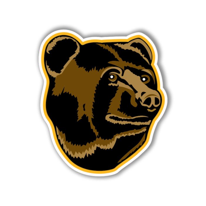 Boston Bruins - Bear's Head- Full Color Vinyl Sticker - Custom Size