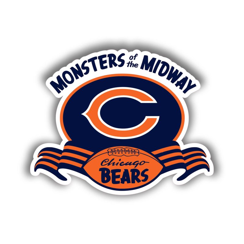 Chicago Bears - Bear Head- Full Color Vinyl Sticker - Custom Size