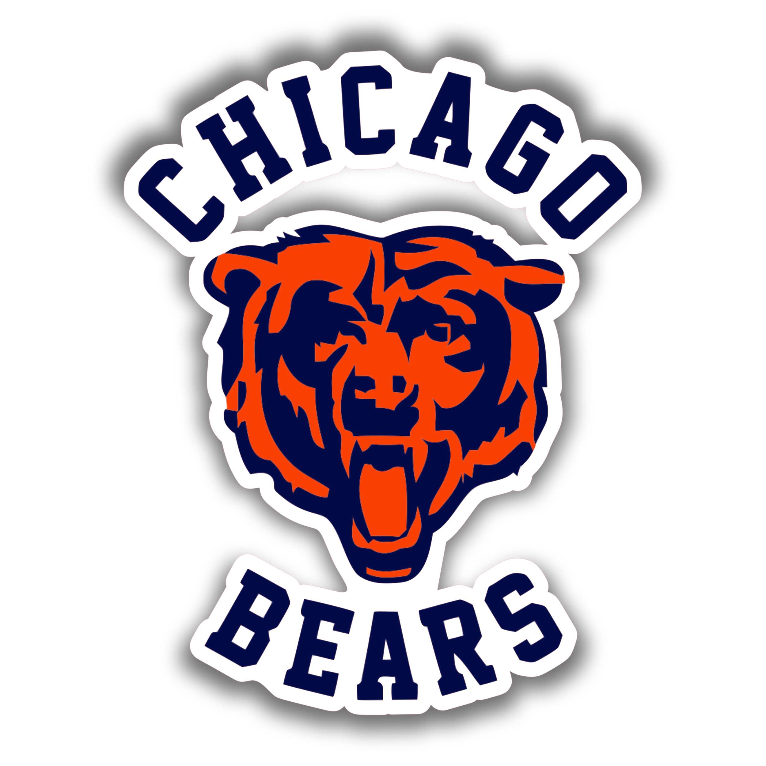 Chicago Bears - Bear Head- Full Color Vinyl Sticker - Custom Size