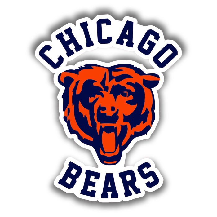 Chicago Bears - Head with Lettering - Temporary Tattoo