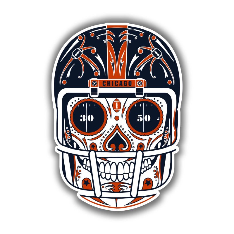 Chicago Bears - Bear Head- Full Color Vinyl Sticker - Custom Size