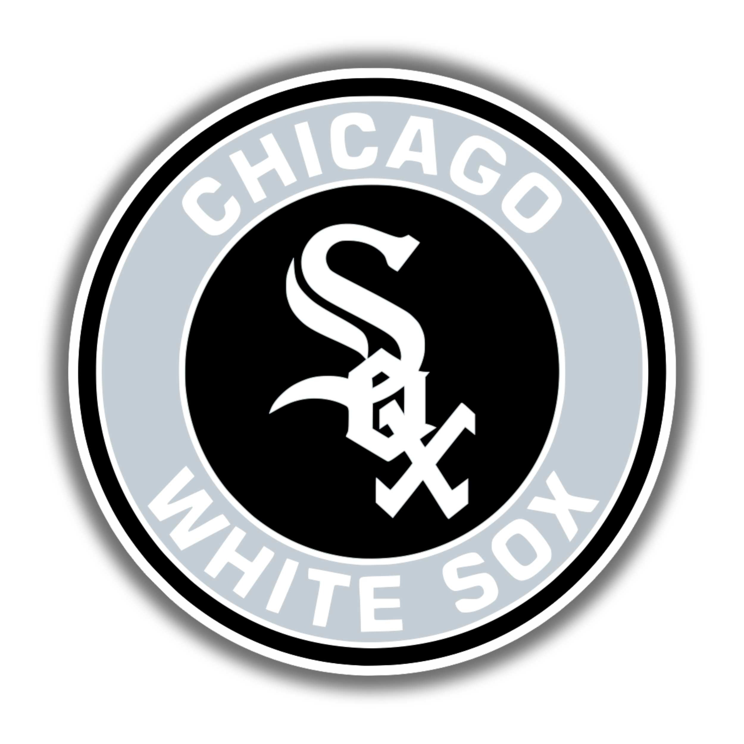 Chicago White Sox - Gray Circle With White Words - Temporary Tattoo