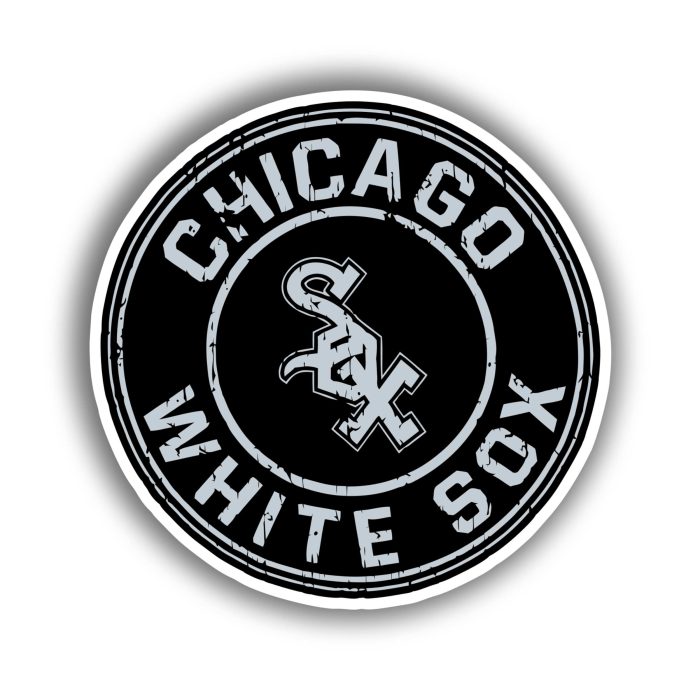 Chicago White Sox - Black and Gray Circle - Temporary Tattoo