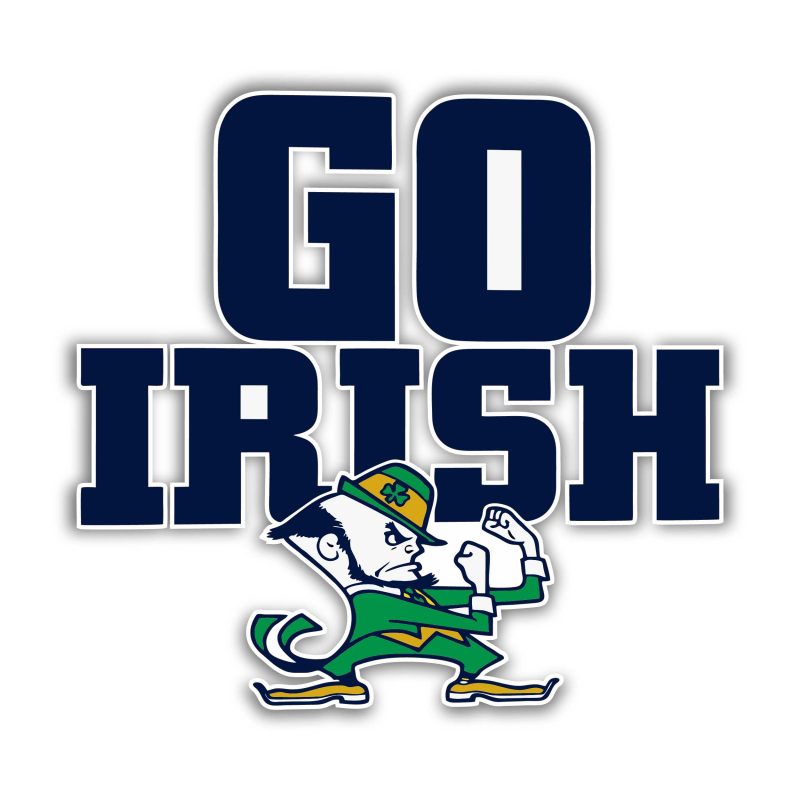 Notre Dame - Go Irish - Full Color Vinyl Sticker - Custom Size