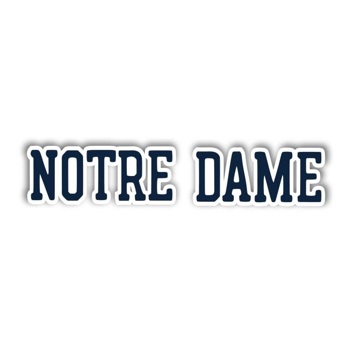 Notre Dame -Notre Dame- Full Color Vinyl Sticker - Custom Size