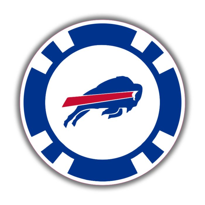 Buffalo Bills - Poker Chip - Full Color Vinyl Sticker - Custom Size