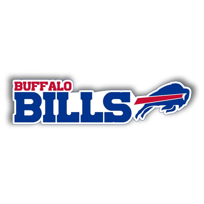 Buffalo Bills - Lettering - Full Color Vinyl Sticker - Custom Size