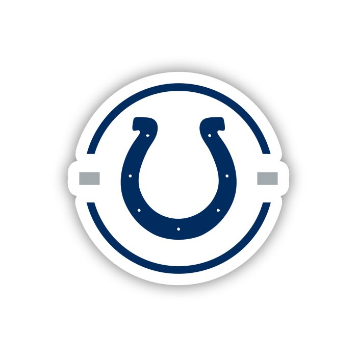 Indianapolis Colts - White Circle With Horseshoe - Temporary Tattoo