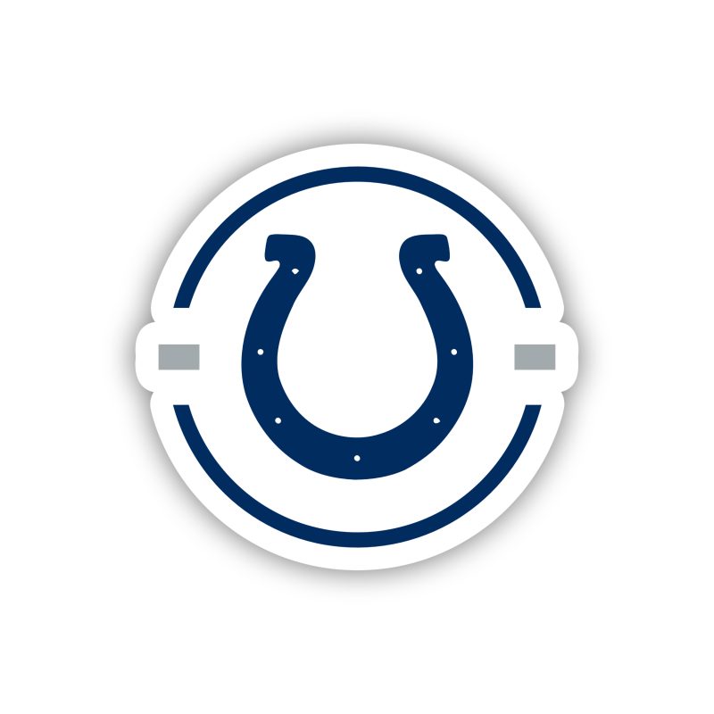 Indianapolis Colts - White Circle With Horseshoe - Temporary Tattoo