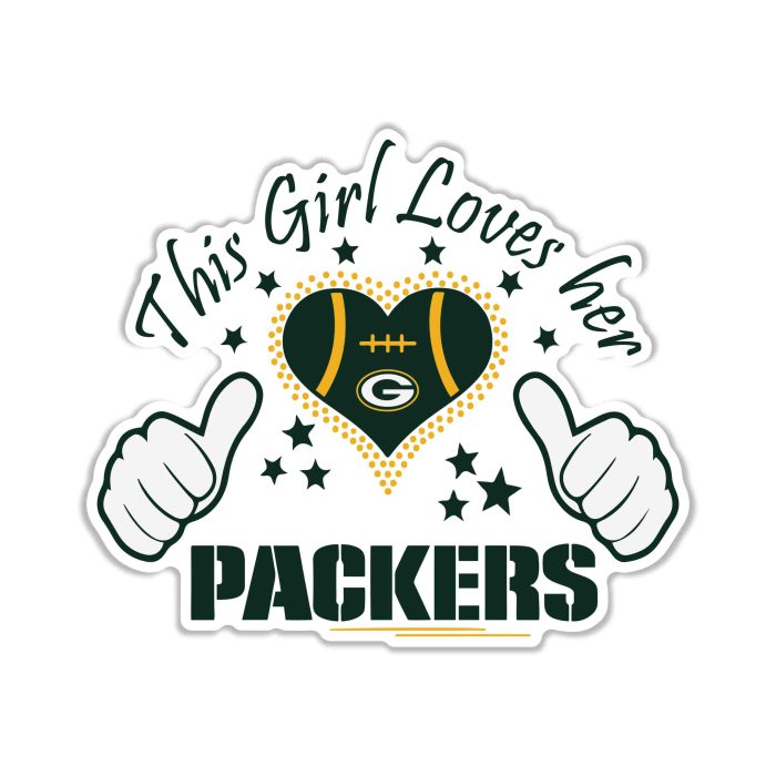 Green Bay Packers - Full Color Vinyl Sticker - Custom Size