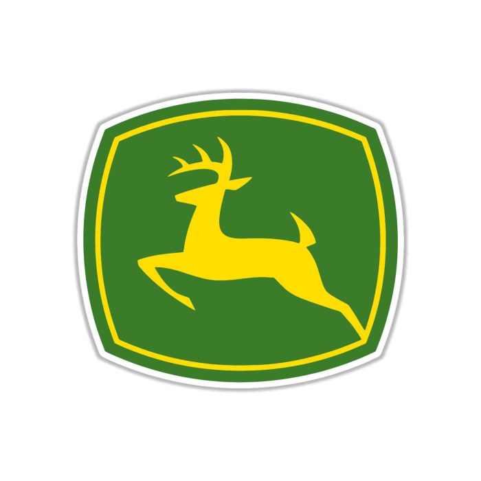 John Deere - Green and Yellow - Full Color Vinyl Sticker - Custom Size