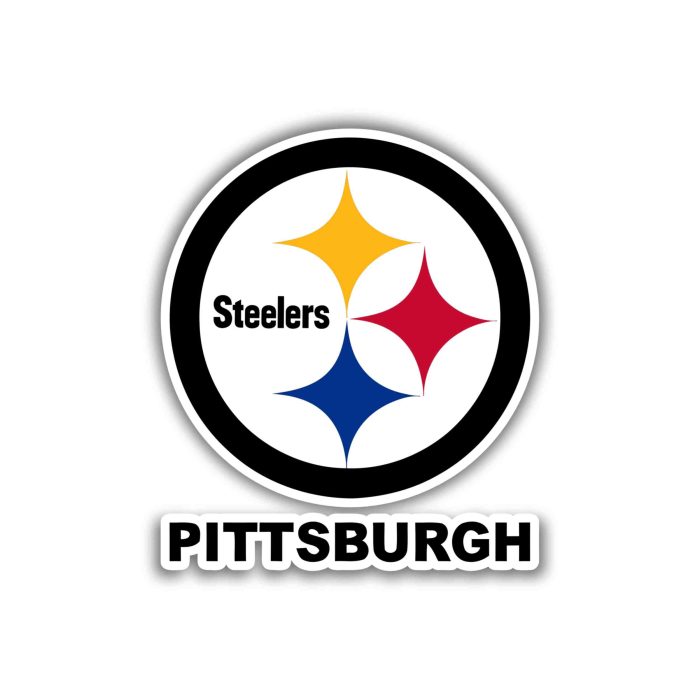 Pittsburgh Steelers Full Color Vinyl Sticker - Custom Size