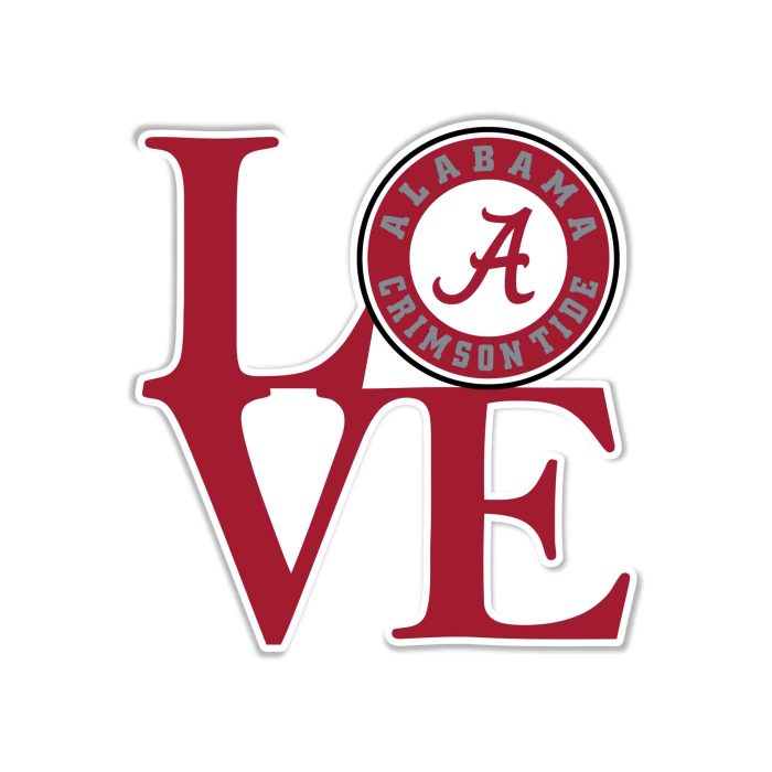 Alabama Crimson Tide Full Color Vinyl Decal - Custom Size