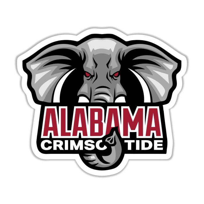 Alabama Crimson Tide Full Color Vinyl Decal - Custom Size
