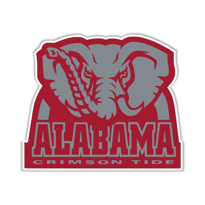Alabama Crimson Tide Full Color Vinyl Decal - Custom Size