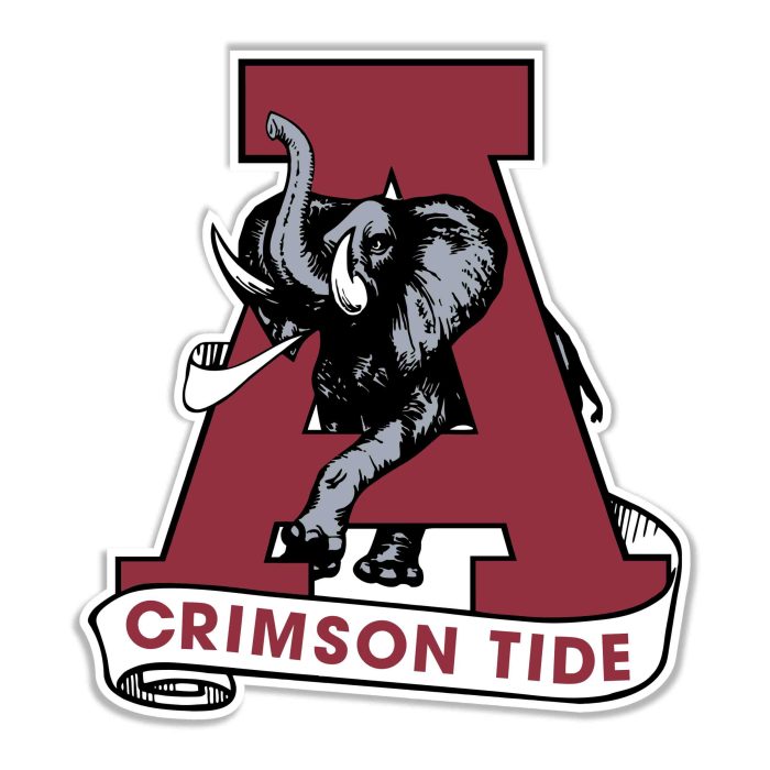 Alabama Crimson Tide Full Color Vinyl Decal - Custom Size