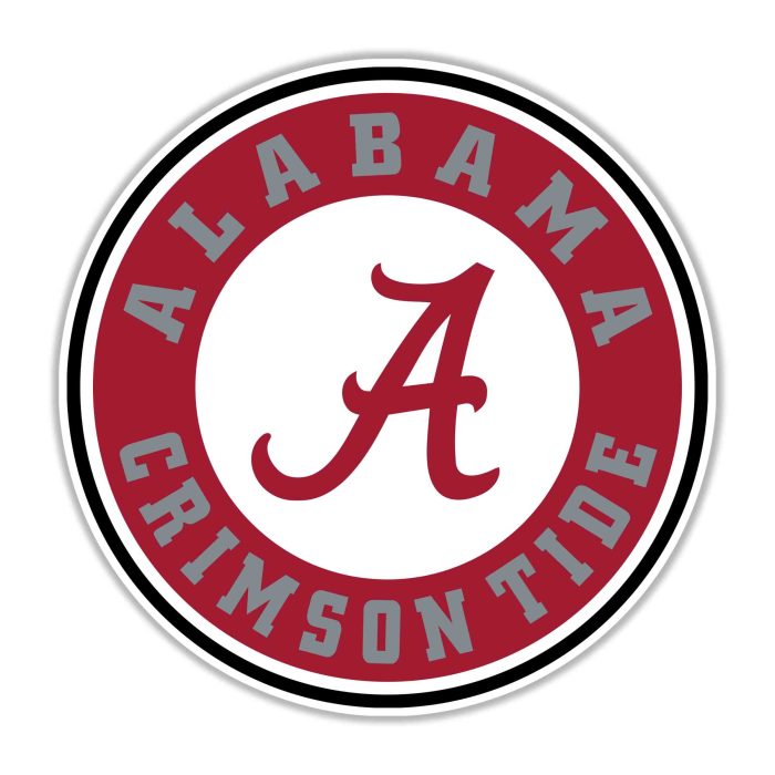 Alabama Crimson Tide Full Color Vinyl Decal - Custom Size