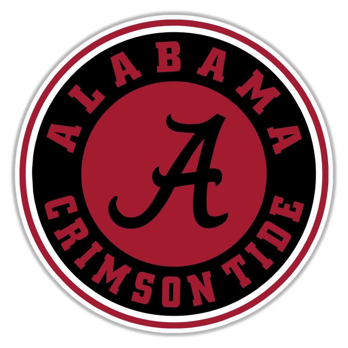 Alabama Crimson Tide Full Color Vinyl Decal - Custom Size