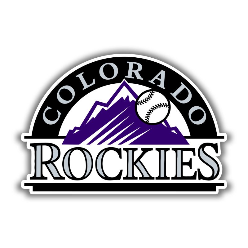 Colorado Rockies - Black and Purple with Mountains - Temporary Tattoo
